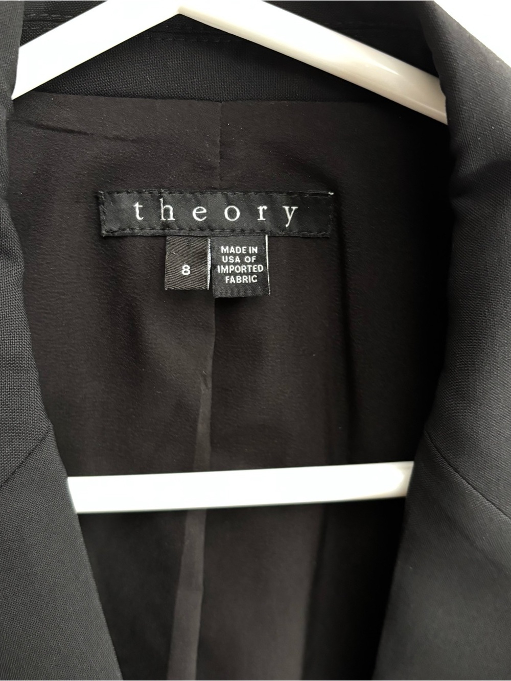 Theory Blazer - Black Size 8 Wool Blend Single Breasted Classic Fit - Picture 4 of 5